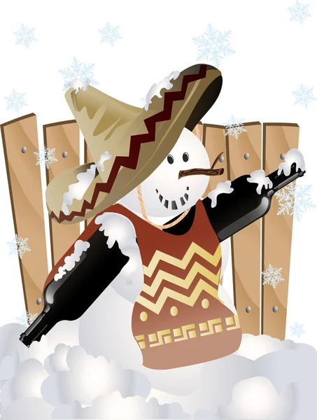 Mexican christmas snowman — Stockfoto