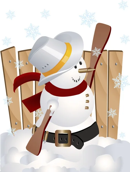 Cowboy snowman clip art — Stock Photo, Image
