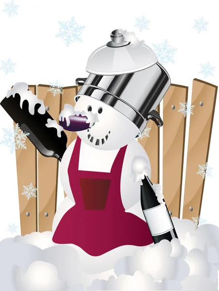 ClipArt cuoco di pupazzo di neve — Foto Stock