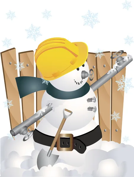 A snowman helper — Stock Photo, Image