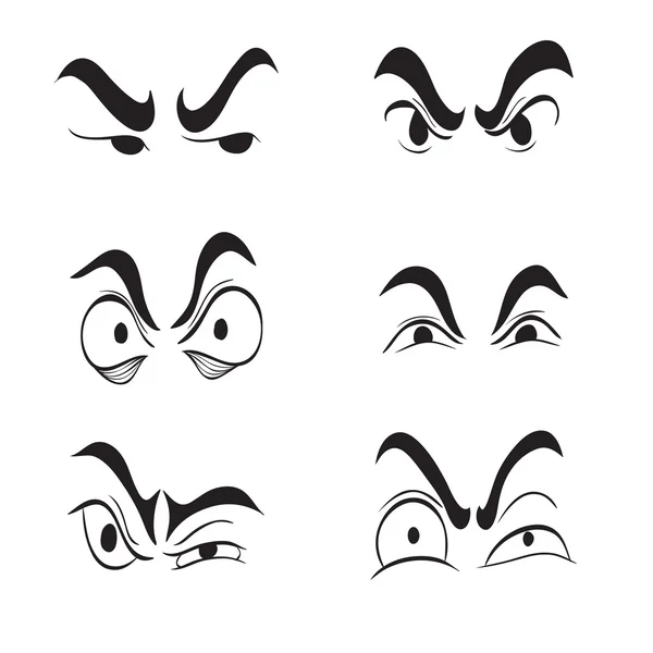 Angry cartoon eyes set — Stock Photo, Image