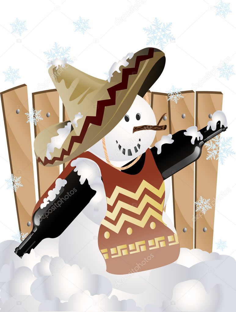 Mexican christmas snowman