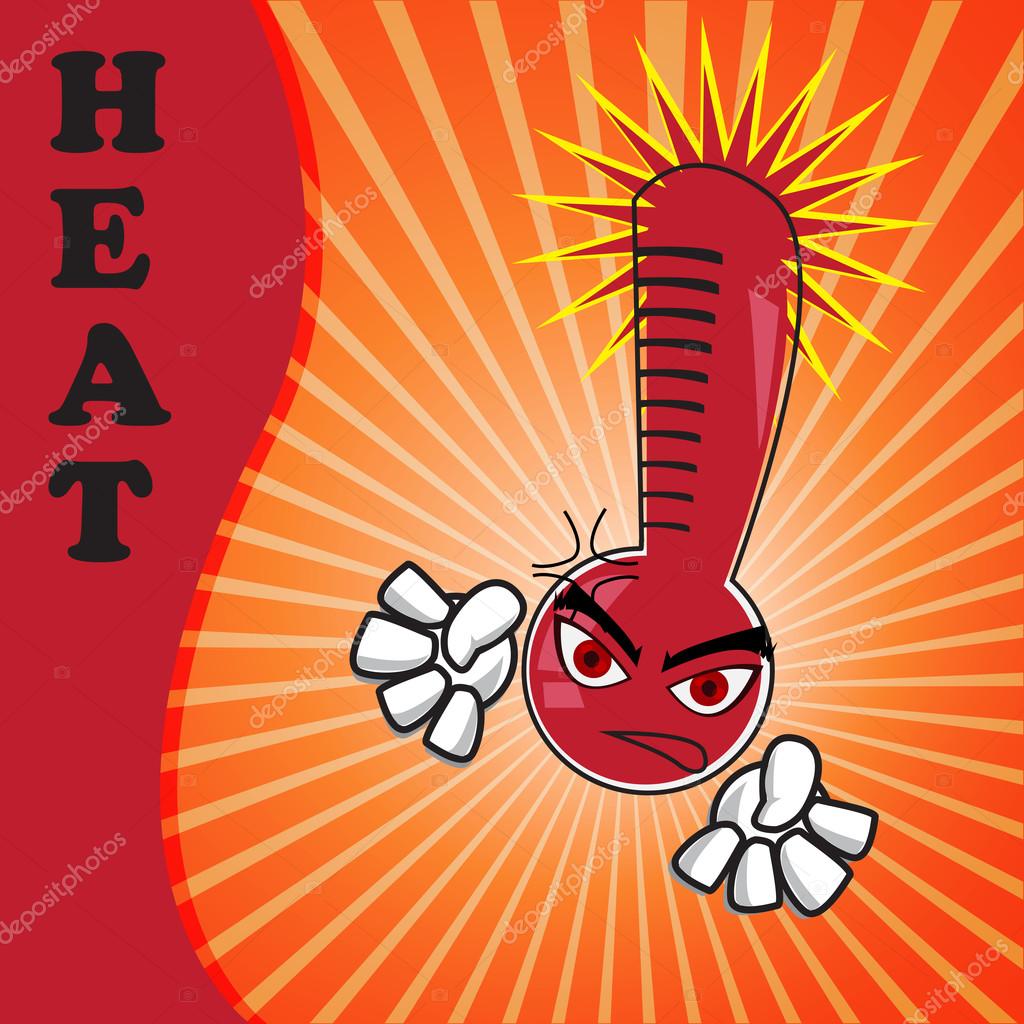 Clip art of overflowing heat thermometer