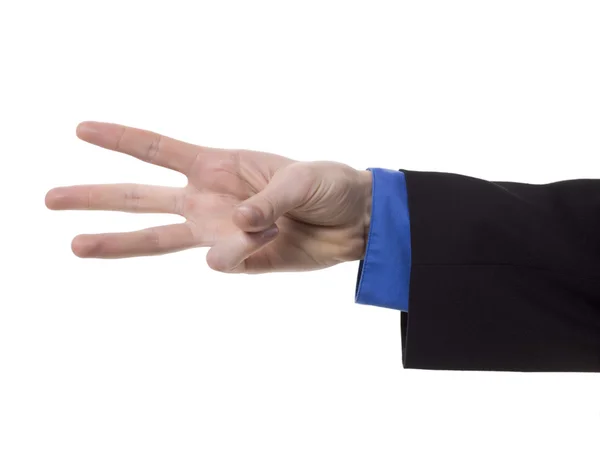 Businessman hand counting three — Stock Photo, Image