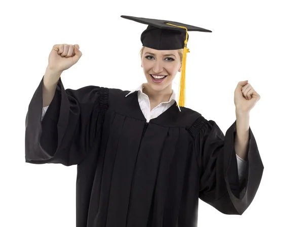 Glücklich graduierte Studentin — Stockfoto