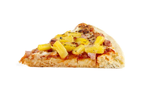 Kawałek pizzy szynką i ananasem — Zdjęcie stockowe