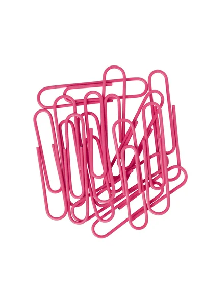 Roze paperclips — Stockfoto