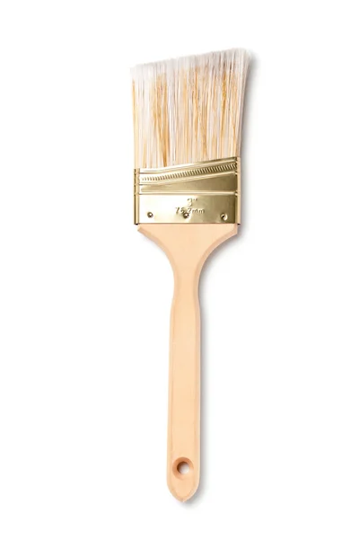 Beyaz bir boya fırçası ile görünümü — Stok fotoğraf