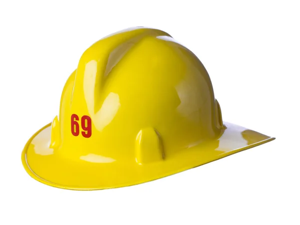 Yellow fireman helmet — Stock Photo, Image