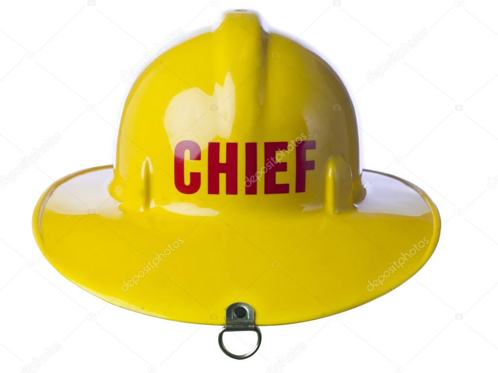 Yellow fire helmet