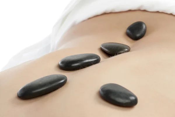 Female having stone massage — Stock Photo, Image