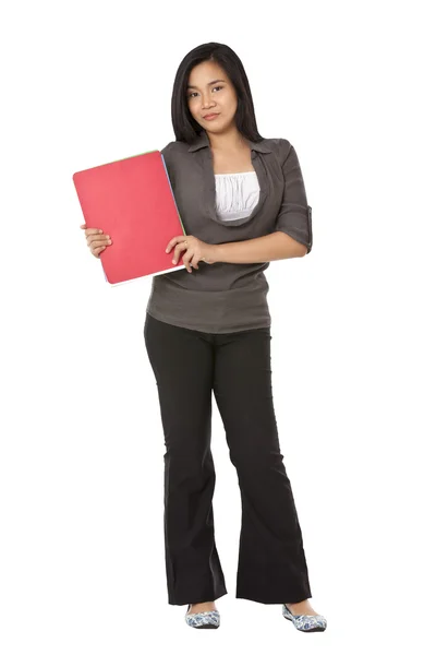 Female model showing a folder — Stock Photo, Image