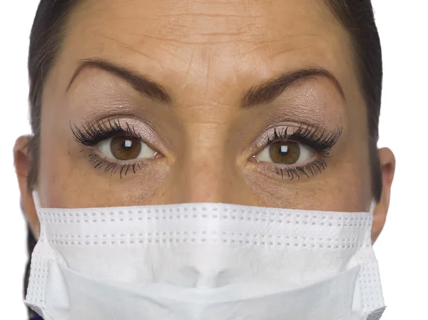 Enfermeira rosto com massa médica — Fotografia de Stock