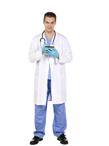 Front view of a doctor making notes — Stock Photo, Image