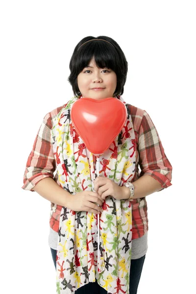 Menina segurando um balão — Fotografia de Stock