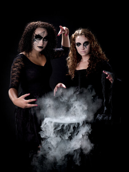 Girls dressed as witches