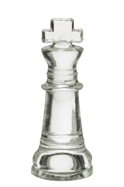 Glass chess king — Stock Photo, Image