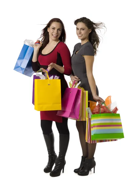 Magnifiques dames avec des sacs à provisions — Photo