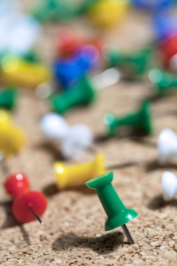 bulanık pin arka plan ile yeşil raptiye