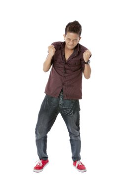 kazanan bir el hareketi adam poz