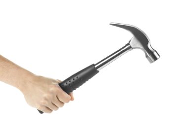 Çekiç tutan el.