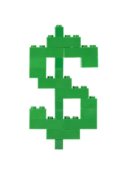 Zielony Dolar lego — Zdjęcie stockowe