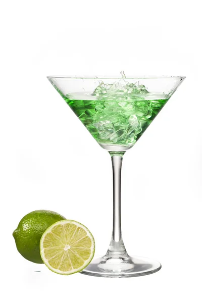 Green martini and lemon — Stock Photo, Image