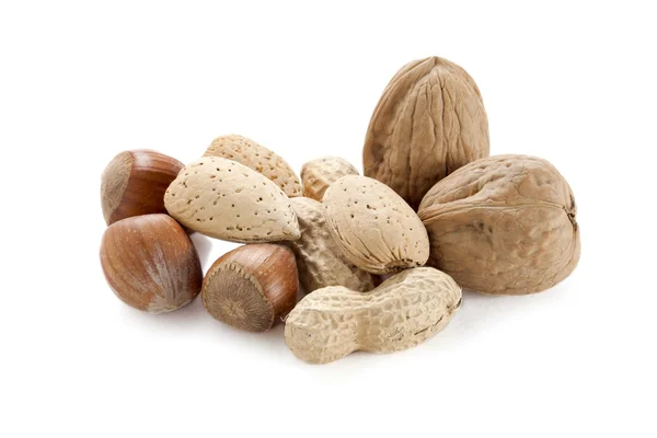 Grupp med blandade nötter — Stockfoto