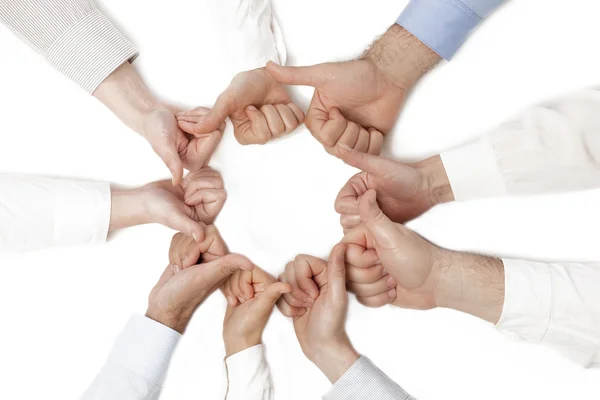 Group of different hands with thumbs up — Stock Photo, Image