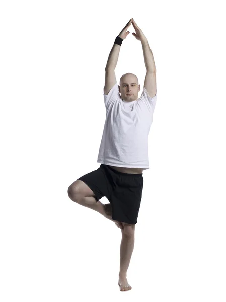 Guy doing yoga exercise — Stock Photo, Image