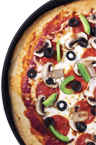 De helft van hele pizza — Stockfoto