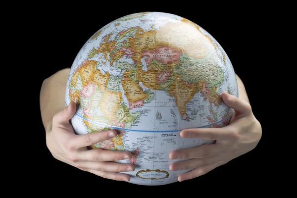Hand redovisade globe — Stockfoto