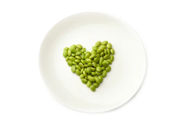 Heart shape green beans — Stock Photo, Image