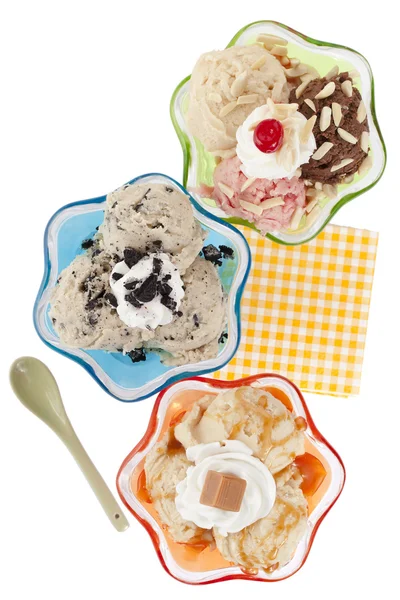 Overhead shot of flavorful ice cream on the cup — Stock Photo, Image