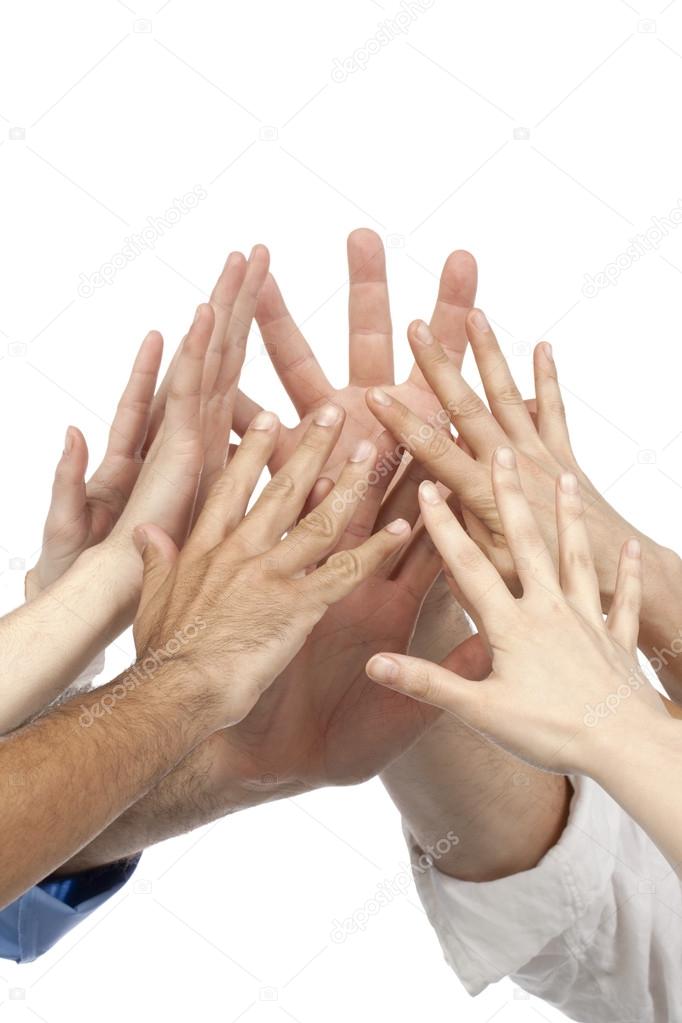 group of business holding hands