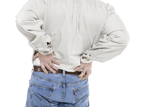 Old man with back pain Royalty Free Stock Images