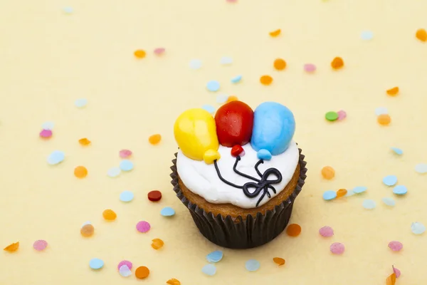 Cupcake with balloon design — Stock Photo, Image