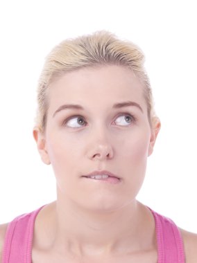 kadın onun dudak ısırma