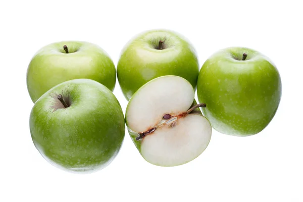 Appels weergegeven op wit — Stockfoto