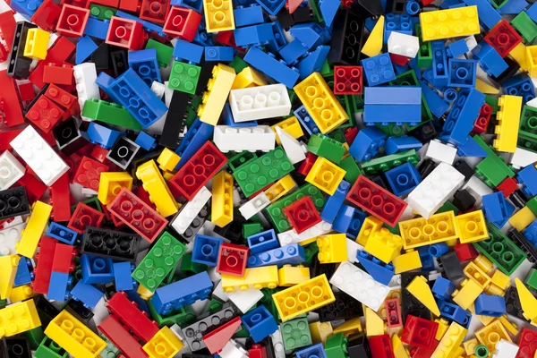 Assorted plastic toy bricks — Stock Photo, Image