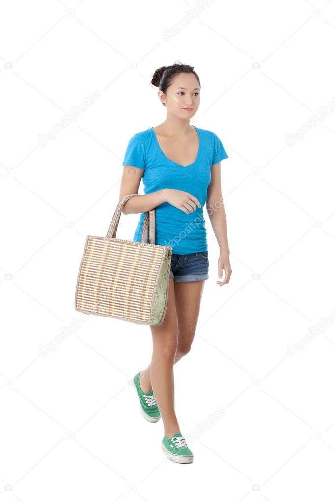 attractive lady carrying bag