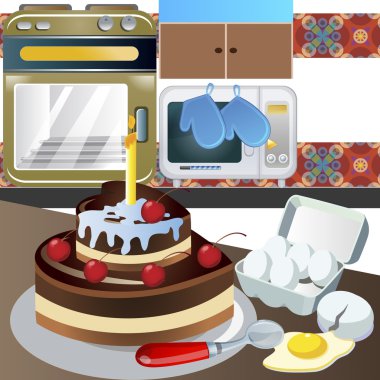 birthday cake at the kitchen