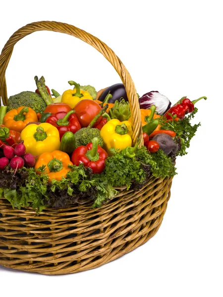 Basket arrangement full of vegetables — Stock Photo, Image