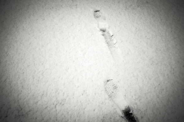 Fußabdruck im Schnee — Stockfoto