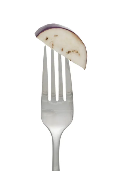 Fork with slice eggplant — Stock Photo, Image