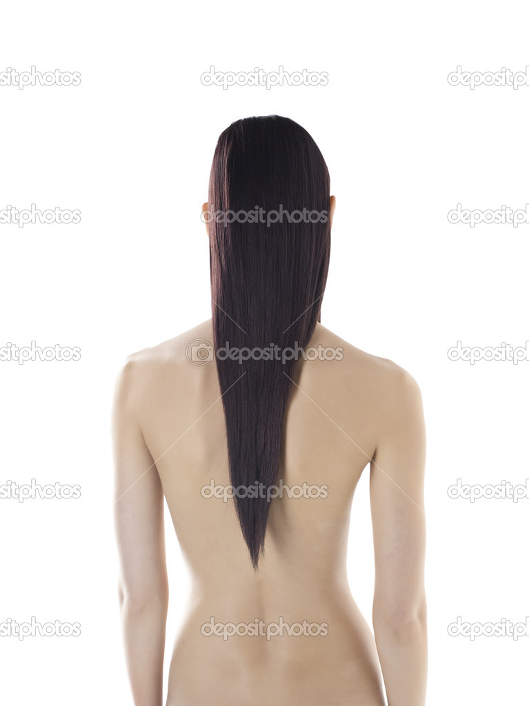back view of naked asian
