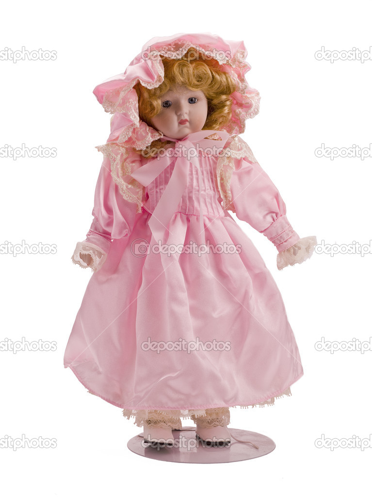 beautiful doll in pink dress