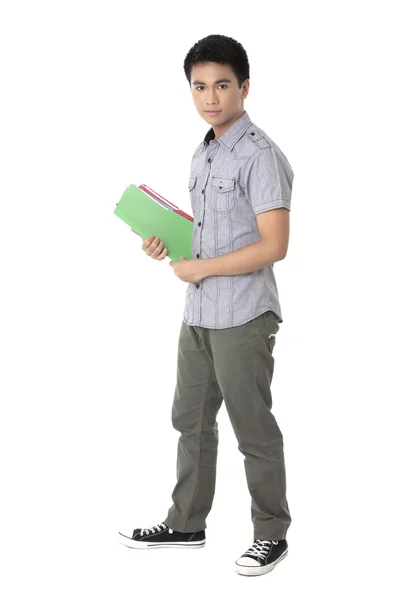 Good looking guy holding folder — Stock Photo, Image