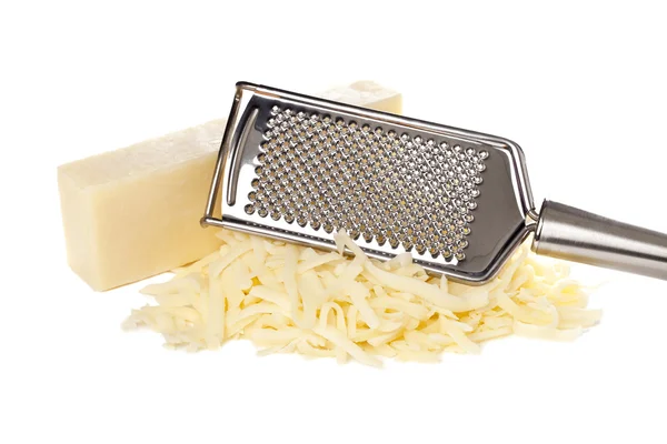 Grated bar of mozzarella cheese — Stock Photo, Image