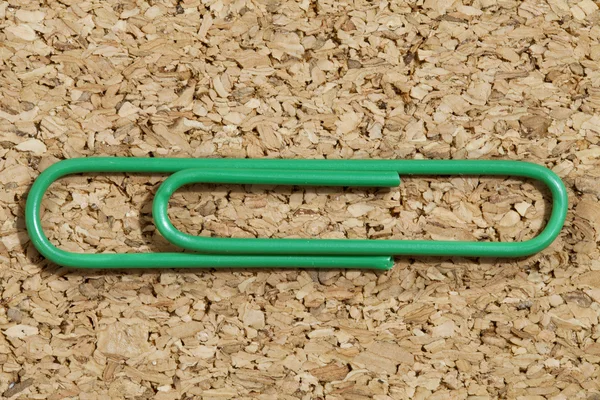 Green paper clip — Stock Photo, Image
